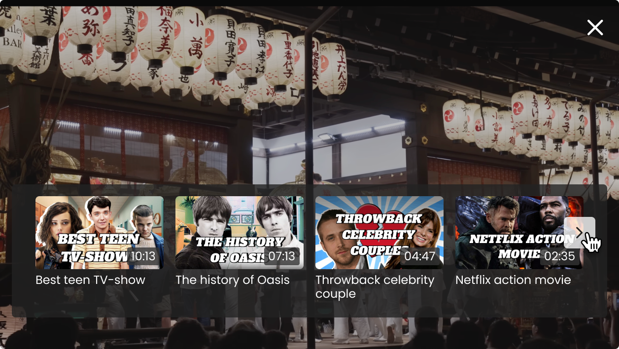 Playlist UI in the player